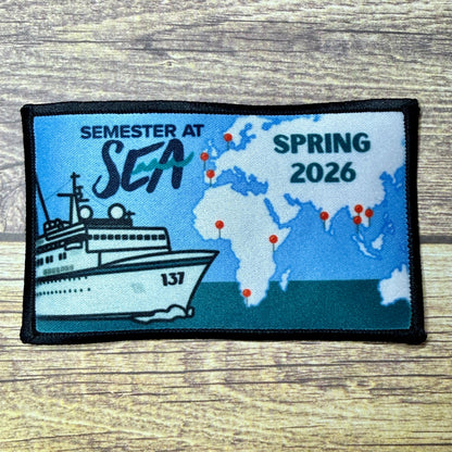Semester at Sea Voyage 137 Spring 2026 Iron-On Patch, Keychain, or Ornament