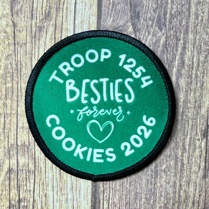 Sister Squad Besties Cousins Crew Cookies 2026 Customizable 2.57" Iron-on Fun Patch