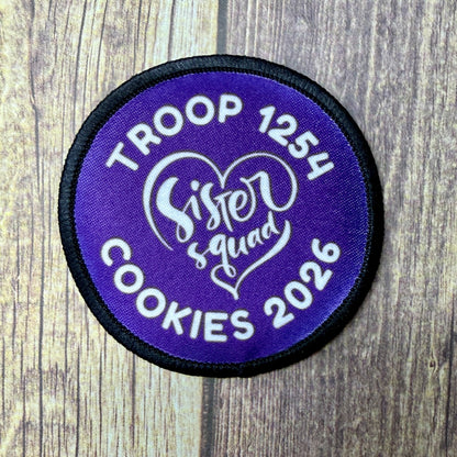 Sister Squad Besties Cousins Crew Cookies 2026 Customizable 2.57" Iron-on Fun Patch