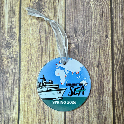Semester at Sea Voyage 137 Spring 2026 Iron-On Patch, Keychain, or Ornament