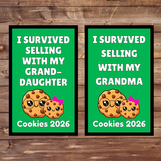 I Survived Selling with my Grandma/Granddaughter Cookies 2026 5x8cm Iron-on Fun Patch