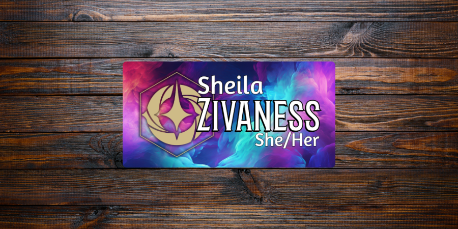 Customizable Aluminum Magnetic Name Tag | 3" x 1.5" | Personalized Graphics & Text Options