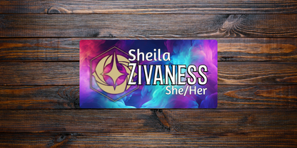 Customizable Aluminum Magnetic Name Tag | 3" x 1.5" | Personalized Graphics & Text Options