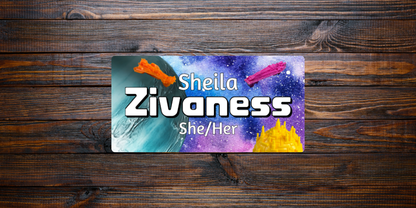 Customizable Aluminum Magnetic Name Tag | 3" x 1.5" | Personalized Graphics & Text Options