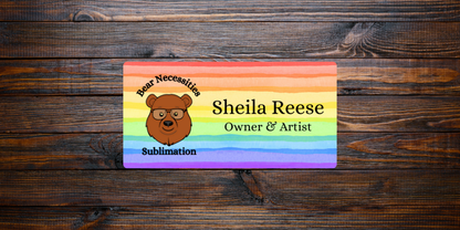 Customizable Aluminum Magnetic Name Tag | 3" x 1.5" | Personalized Graphics & Text Options