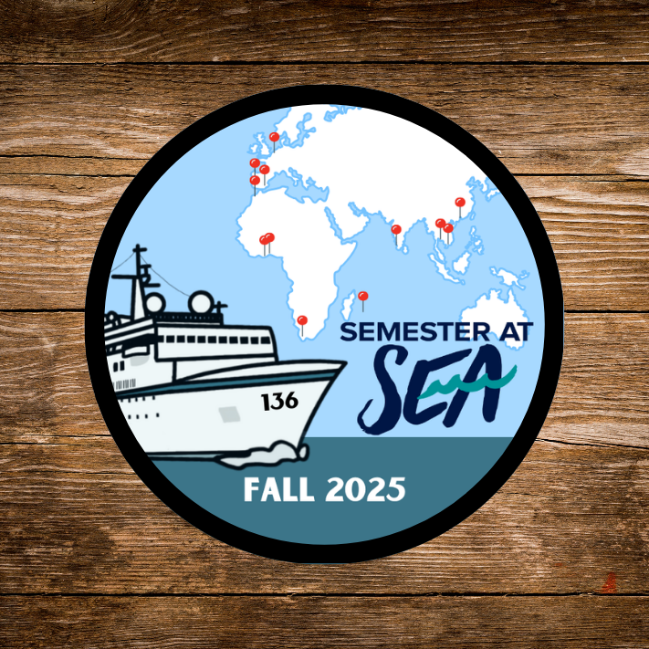 Semester at Sea Voyage 136 Fall 2025 4" Iron-On Patch and/or Keychain