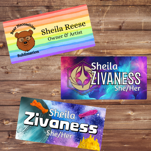 Customizable Aluminum Magnetic Name Tag | 3" x 1.5" | Personalized Graphics & Text Options