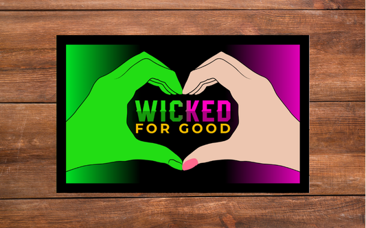 Wicked For Good Green and Pink Witch 8x5cm Iron-on Fun Patch